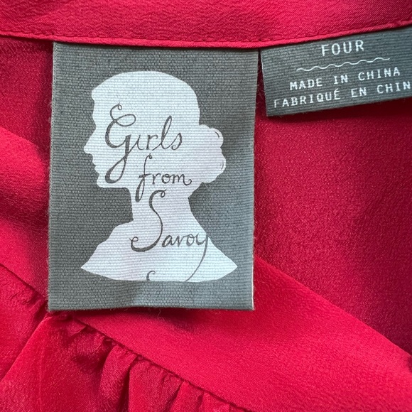 ANTHROPOLOGIE Girls from Savoy 100% Silk, Osaka Tiered Ruffle Party Dress - Picture 6 of 8